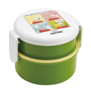 스누피 <b>러브</b><b>네이처</b> 원형 2단 도시락/통 용기 어린이집 나들이 캐릭터 휴대용 <b>직장인</b> 피크닉 점심 어린이