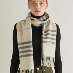 할렌 Wool Classic Check Muffler (M008_Ivory)
