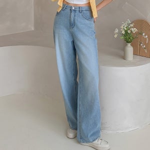 국산 여성 살랑가볍진 와이드 워싱데님팬츠 청바지 2컬러 S-XL