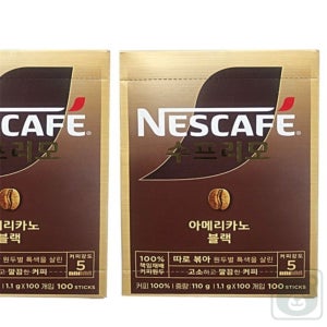 꼭필스 네스카페 수프리모 아메리카노 200T 사무실커피 블랙커피 가루커피