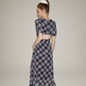 [살롱드욘] Vintage Check Long Dress_ Black