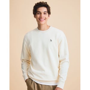 [헤지스] 남성 크림 솔리드 맨투맨 HZTS3D347CR