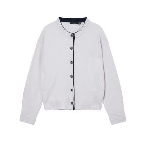 [질스튜어트뉴욕 우먼]  그레이 로고 자수 라인 배색 울혼방 가디건 JSSW3D250G1