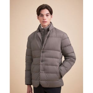 [헤지스]  HAZZYS 남성 그레이 초경량 구스다운 패딩 자켓 HZJA3D475G2