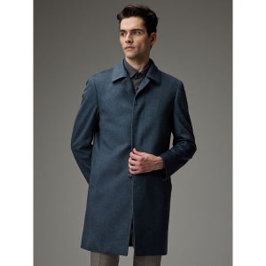 [마에스트로]  블루 멜란지 캐시미어100% 코트 WACO3D003B5