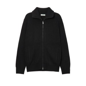 [헤지스]  HAZZYS 남성 블랙 울혼방 강연 하이넥 집업 가디건 HZSW3D321BK