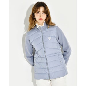 [헤지스골프]  여성 블루 중기장 스웨터 하이브리드 집업 점퍼 HWSW3D811B2