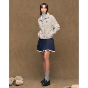 [헤지스] 남여공용 오트밀 웜라이트 프렌치테리 하프집업 맨투맨 SPTS3F10