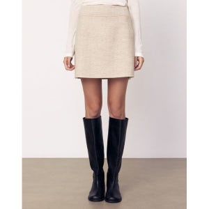 [아떼바네사브루노] 라이트베이지 헤링본 미니 스커트 VLSK3D427I1