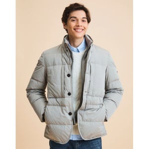 [헤지스]  HAZZYS 남성 베이지 디테쳐블 구스다운 패딩 자켓 HZJA3D532I2