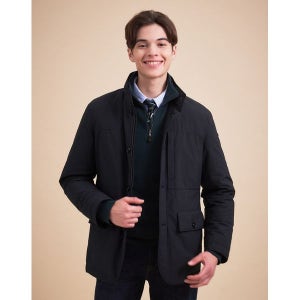 [헤지스]  HAZZYS 남성 네이비 하이넥 구스다운 패딩 자켓 HZJA3D471N3