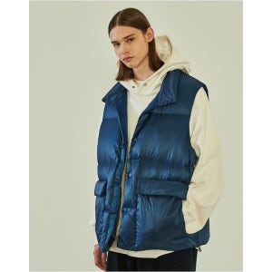 [헤지스]  HAZZYS HIS 남성 블루 로키밸리 덕다운 베스트 HZJU3F804B2