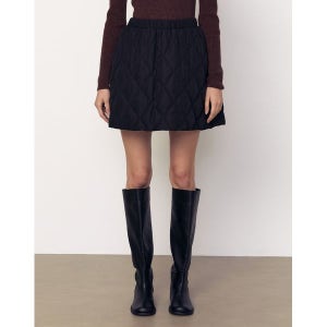 [아떼바네사브루노]  블랙 퀼팅 패딩 미니 스커트 VLSK3D413BK