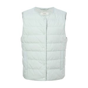 [헤지스]  HAZZYS 여성 그린 단색 구스다운 경량 패딩 베스트 WSJU3D929E1