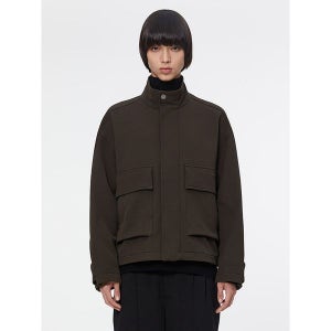 [일꼬르소]  다크브라운 울 트윌 하이넥 쉘파카 점퍼 IEJU3F108W3