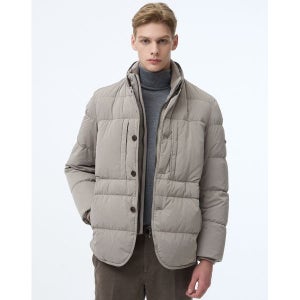 [헤지스]  HAZZYS 남성 베이지 퀼팅 덕다운 긴팔 자켓 WHJA3D532I2