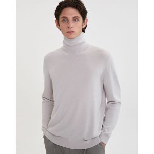 [질스튜어트뉴욕 맨]  라이트그레이 프리미엄 캐시미어100% 터틀넥 니트 JNSW3D204G1