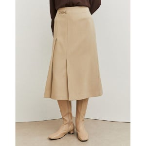 [닥스레이디스]  여성 베이지 단색 울혼방 밴딩 스커트 DLSK3D801I1