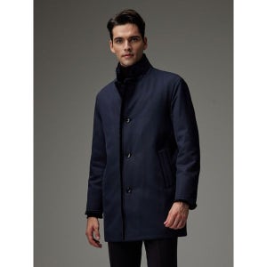 [닥스]  남성 네이비 제냐 울혼방 풀퍼 트렌치 코트 (밍크퍼 안감) DMTR3D071N2