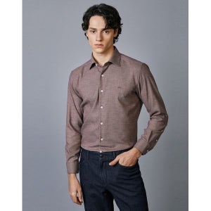 [닥스]  남성 핑크 기모 마이크로패턴 긴팔 셔츠 DMSH3D003P2