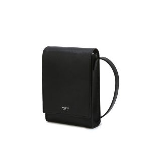 [헤지스 액세서리]  남성 블랙 단색 가죽 미니크로스백 HJWA3F890BK