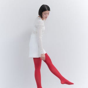 [IHM2402ST14] 컬러스타킹 레드 60D