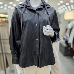 더아이잗 니트 후드 루즈핏 레더 점퍼 IRAA3LT101390 모다아울렛 대전점