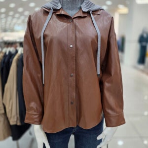 더아이잗 니트 후드 루즈핏 레더 점퍼 IRAA3LT101570 모다아울렛 대전점