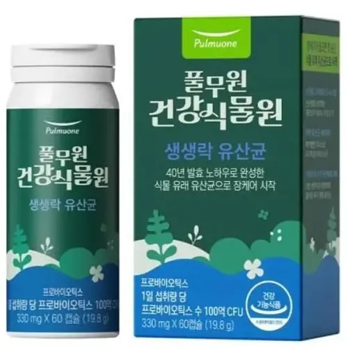 풀무원건강식물원 [주문생산][냉장] 생생락유산균 (60일분) (330mgx60캡슐) 19.8g 60캡슐