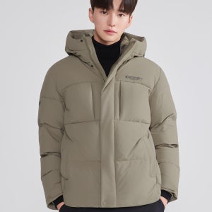 [디스커버리 공식몰] 남성 레스터G 구스다운 숏패딩 (베이지) DMDJ61056-BGS