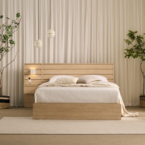 에몬스 루체 호텔형 수납 침대프레임+사이드패널1EA Q/K