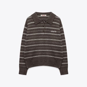 [마리끌레르] 드로잉 스트라이프 울 카라 니트(MAFCKN23MBR)