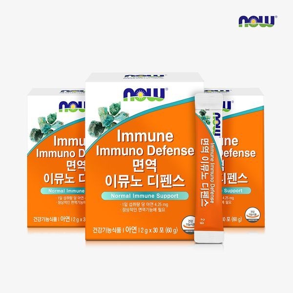 나우푸드 [하프클럽]나우푸드 아연 <b>면역 이뮤노 디펜스</b> 30포 3박스 3개월분