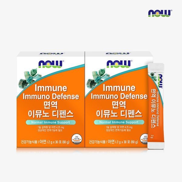 나우푸드 [하프클럽]나우푸드 아연 <b>면역 이뮤노 디펜스</b> 30포 2박스 2개월분