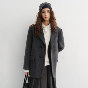 [던스트] UNISEX LAYERED CASHMERE BLAZER CHARCOAL GREY_UDJA5D121CG
