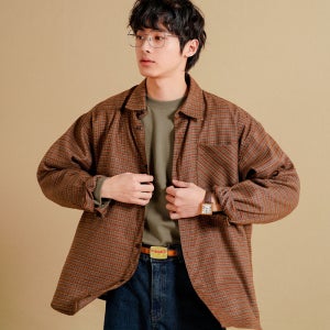 [더블유브이프로젝트] 호라이즌 오버핏 체크셔츠 브라운 JILS7776
