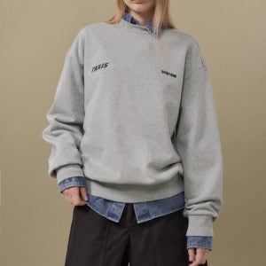 시스템 로고 프린티드 라운드넥 스웻셔츠 (Gray)