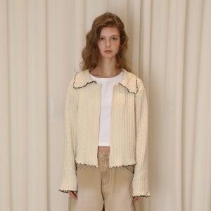 [소프트서울] STITCH KNITTED CARDIGAN_CREAM