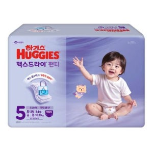 하기스 2025 맥스드라이 팬티기저귀 특대형 5단계(공용) 34매