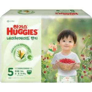 하기스 2025 네이처메이드 팬티기저귀 특대형 5단계(공용) 34매