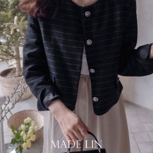 [베스트 특가 2만원 할인]MADE LIN[블랙컬러] 앤크림 포슬하고 부드런 럭스버튼 엣지핏 자켓[size:F(55~66)]