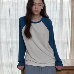 38컴온커먼 Soft Contrast Raglan Long Sleeve (Cream)