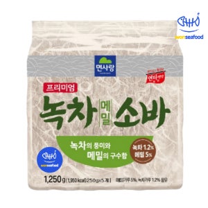 면사랑 프리미엄 녹차메밀소바 1.25kg (250gX5개) 8개 냉모밀 냉동 소바면 국수