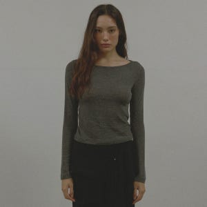 [아수라] AS BASIC BOAT NECK T (CHARCOAL)