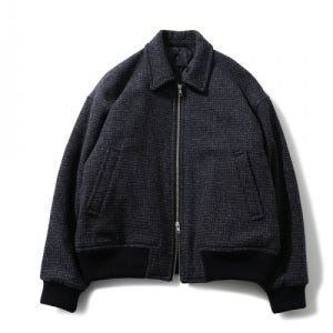 [홀리선] 22FW Mayor Wool Tweed Blouson Jacket Navy m1037_952448