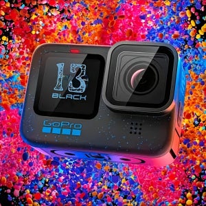 GoPro HERO13 블랙 액션 카메라, 5.3K60 비디오, 27MP 사진, USB 충전, HB 시리즈 렌즈 호환, 충전식 리튬 배터리, 무선, 바디 마운트, 내구성 플라스틱,
