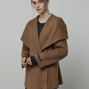 [잇미샤] 캐시미어 블렌디드 숄 카라 핸드메이드 하프 코트 [ITPAHHC860]