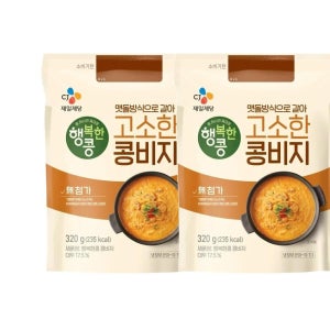 CJ 행복한콩 콩비지 320g 320g 2개 두부 콩 대두 자취 혼밥 비상식량 캠핑