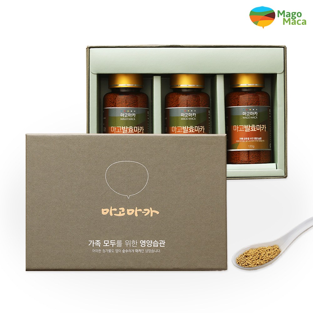 마고<b>마카</b> 마고 발효<b>마카</b> 120gx3병 선물세트 / 페루산 과립형  360g  1개