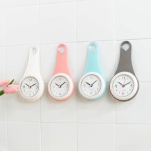 물방울 흡착 욕실 주방 벽시계 4컬러